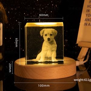 Dropshipping Cadeau Cadeau d'anniversaire Crystal <span class=keywords><strong>3D</strong></span> Carving Creative Ornaments, DIY Pattern Lettering Baby Decorations,Desk Ornaments - Product Image 6