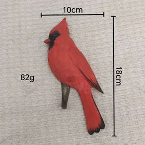 ตะขอแขวนเสื้อผ้าติดผนังรูปนกคาร์ดินัลแกะสลักจากไม้บาสวูดสมัยใหม่ - Product Image 5