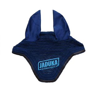 Voile anti-mouches pour chevaux de qualité supérieure, bonnet en crochet avec protège-oreilles en néoprène, coloré - Product Image 3