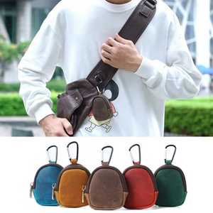 Real Leather Coin Purse Mini Pouch Money Pocket with Zipper Shell Bags Earphone Holder - Product Image 6