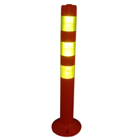 Poteau de délimitation routière flexible réfléchissant prismatique haute intensité orange-rouge de 75 cm, barrière de sécurité routière en plastique pour stationnement