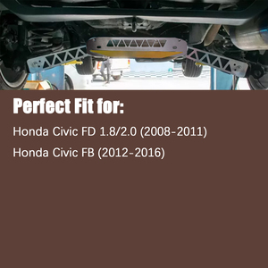 Barra de Refuerzo del Subchasis del Brazo de Control Inferior Trasero, Barra de Unión de Aluminio Billet CNC, Compatible con Honda Civic FD FB 1.8L 2.0L 2006-2011 CR028+30+20 - Product Image 3