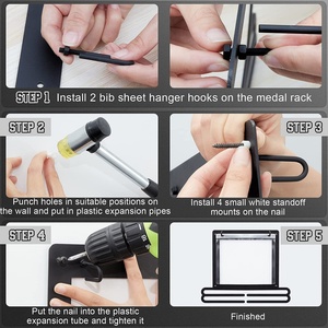 Support de présentation de médailles sportives en métal et bois, pour athlètes, avec sangle de 137 mm, pour médailles de bougie et médailles miraculeuses, vente en gros, DIY - Product Image 5