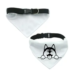 Sublimation blanc bricolage impression fournitures pour animaux de compagnie collier de chien écharpe chien foulards pour chien chats animaux accessoires