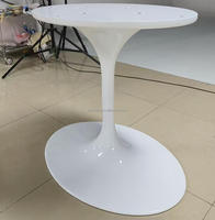 Table à manger moderne de forme ovale en fibre de verre blanche avec plateau en marbre, meubles assemblés