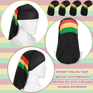 Madeshine Hombres Spandex Transpirable Cuidado del cabello Elástico Titan Skull Wave Dreadlock Bonnet Gorro de dormir para mujeres Cabello <span class=keywords><strong>largo</strong></span> - Product Image 3