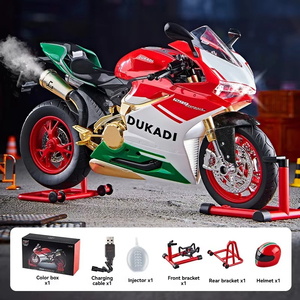 Motocicleta <span class=keywords><strong>Ducati</strong></span> 1299 de Metal Fundido a Presión, Escala 1:9, con Efecto de Humo, Juguete Eléctrico de Alta Tecnología - Product Image 6