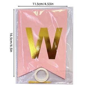 מסיבת חתונת אספקת דקור רק נשוי נייר זר גבתון באנרים דגלי חתונה שמחה באנר - Product Image 4