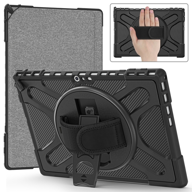 Tablet Case for MicroSoft Surface Pro 4 / 5 / 6 / 7 TPU + PC (Black)
