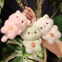Personnalisé Unisexe Chat Porte-clés Cartoon Mignon Animal En Peluche En Peluche Jouet Pendentif avec PP Coton Remplissage