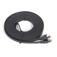 Kabel Jumper CAT8 SFTP Flat dengan Konektor RJ45 Berlapis Emas, Kabel Patch Ethernet untuk Komunikasi, Kabel Ethernet CAT 8 30AWG