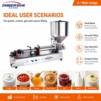 Machine de remplissage semi-automatique de haute précision pour pâtes cosmétiques, 5-250 ml, remplisseuse horizontale pneumatique à piston pour lotions, crèmes et soins de la peau