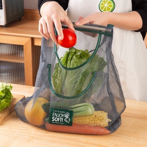 Penyimpanan gantung yang dapat digunakan kembali tas jaring sayuran keranjang buah dinding dapat dicuci untuk pengatur jahe bawang dapur kentang - Product Image 3