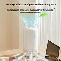 Penjernih Udara Portabel USB Plastik untuk Meja Kerja dengan Filter Karbon Aktif H12 HEPA, Kontrol Sentuh, Mode Tidur, dan Kebisingan Rendah