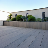 Revêtement de terrasse extérieur en WPC co-extrudé, moderne, imperméable, brossé, sablé, coloré, durable et à emboîtement