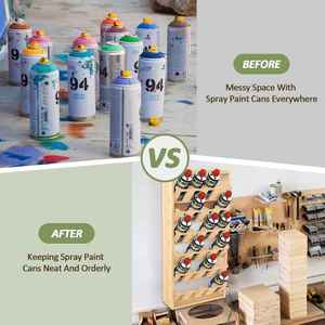 Estante de Pared de Bambú Ecológico de 6 Niveles para 24 Latas de Pintura en Aerosol, Almacenamiento para Garaje, OEM Disponible - Product Image 6