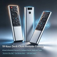 Télécommande infrarouge et Bluetooth JCXK 19 touches avec coque en alliage d'aluminium pour bureaux et chaises électriques intelligents, personnalisable OEM/ODM