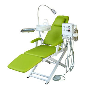Portatile dentale pieghevole sedia dentista operante lampada a LED <span class=keywords><strong>unit</strong></span>à di turbina con ceramica sputacchina e vassoio - Product Image 1