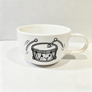 Taza de café de porcelana de cerámica hecha a mano personalizada con patrón de foto de kettledrum pintado a mano, regalo de vacaciones perfecto - Product Image 6