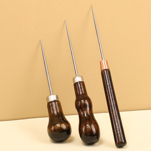 Wood Handle Stainless Steel <b>Leather</b> Punch <b>Tool</b> For Shoe Repair And Diy Crafting - Product Image 2