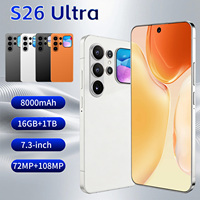 Smartphone Android 5G 2026 New S26 Ultra 108MP Layar Besar 7,3 Inci 16GB+1TB Android 15 Tidak Terkunci Dual SIM Sidik Jari Wajah 108MP