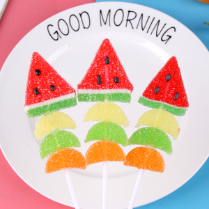 Snacks para Niños con Vitamina C, Brochetas <span class=keywords><strong>de</strong></span> Fruta, Dulces Suaves, Rodajas <span class=keywords><strong>de</strong></span> Sandía y Naranja, Paletas - Product Image 2