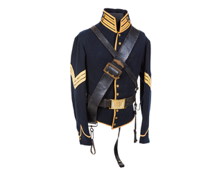 Veste d'officier de cavalerie fédérale pour homme, style laine, noire avec bordure jaune, col montant, simple boutonnage, tenue formelle d'hiver - Product Image 1