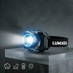 Linterna Frontal LED Híbrida Recargable por USB-C/Baterías AAAx3, 5 Modos, Luz Roja, IP65, para Construcción, Minería y Camping - Product Image 1