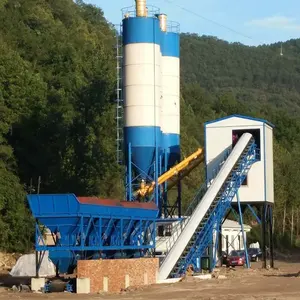 HZS120 Ready Mix Concrete Batching Plant With Belt Conveyor Efficient And Reliable Production