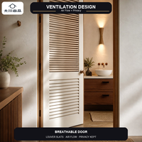Porte à persiennes en bois massif OEM ODM, isolation acoustique, lames fixes/ajustables, dimensions personnalisées pour appartement, chambre, villa
