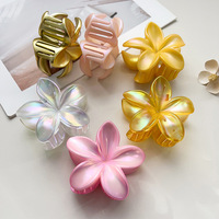 Pinces à cheveux antidérapantes faites à la main en forme de fleur de Plumeria Hawaïenne dorée pour femmes, accessoires capillaires tropicaux Hibiscus, vente en gros