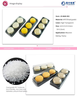 Plateau à macarons en PET transparent recyclable de luxe, 3 cavités, pour emballage de pâtisserie, avec couvercle, vente en gros