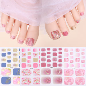 Lujoso 5D en relieve diamante Toenail Wraps pegatina impermeable brillante fino 3D corazón Primavera Verano diario Toe Nail Art francés a granel - Product Image 6