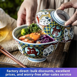 Ciotole per Ramen in Ceramica Stile Giapponese, Ciotole per Riso in Stile Cinese Vintage, con Rivestimento Colorato, Adatte al Microonde, per Cucina Giapponese - Product Image 2