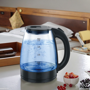 Bouilloire électrique en verre 2L avec bouton poussoir pour faire bouillir l'eau, marque chinoise, appareil de cuisine domestique - Product Image 3