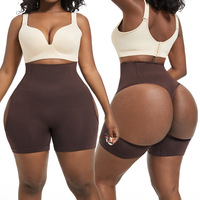 Shorty gainant amincissant pour femme, taille haute, effet ventre plat, rehausseur de fesses, avec ouverture aux fesses, grandes tailles