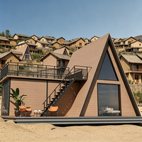 Maison préfabriquée à deux étages, triangle de luxe, mini-maison mobile, cabane préfabriquée 2-3 chambres