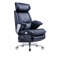 Fauteuil de Direction Ergonomique de Luxe en Maille, Moderne, pour PDG, Inclinable, Grand Modèle, en Cuir Réglable, avec Fonction Inclinaison Électrique, Structure en Bois, Personnalisable
