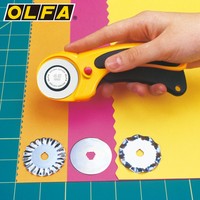 OLFA circulaire bricolage papier tissu couteau de coupe 28mm 45mm 60mm large lame en acier au carbone utilitaire rouleau rotatif coupe plastique