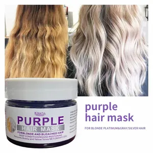 Orange Brassy Tones Soothing Leave in Keratin Hair Mask Purple Keratin Hair Mask Private Label Brittle Dry Damaged Hair &Yellow