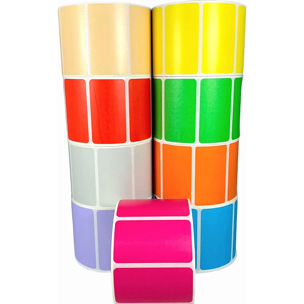 Color Labels Sticker Roll Red Colorful Self-Adhesive Thermal Paper Label for Shipping