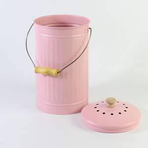 Seau à compost pour la cuisine sur mesure <span class=keywords><strong>Poubelle</strong></span> ronde pour légumes grise avec poignée <span class=keywords><strong>Poubelle</strong></span> à compost pour la maison - Product Image 3