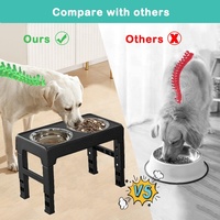 Bol à Sublimation pour animaux de compagnie, mangeoire pliable pour chat et chien, 4 hauteurs, pas de déversement, acier inoxydable, réglable, surélevé, support de bol pour chien
