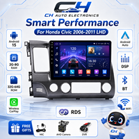 Pour Honda Civic 2004-2011, autoradio Android 15 de 9/10 pouces, CarPlay sans fil, GPS, WiFi, IPS, USB, 2DIN, 1280x720 HD