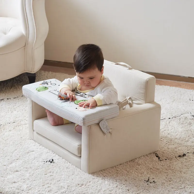 Sofá cuadrado de felpa para sala de estar, silla de bebé, asiento de apoyo