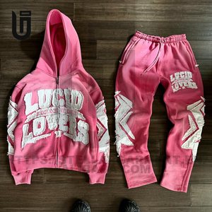 OEM personalizado al por mayor de alta calidad de peso pesado Streetwear 100% algodón 500 Gsm French Terry <span class=keywords><strong>Essentials</strong></span> ácido lavado chándal - Product Image 2