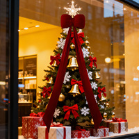 Décorations de Noël : Grandes nœuds en flanelle personnalisés pour fenêtre, ornements suspendus pour créer une ambiance festive