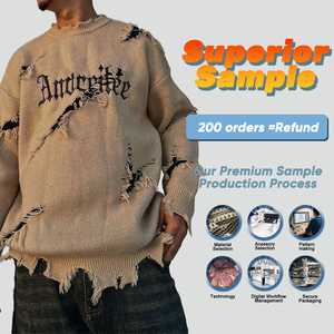 Suéter desgastado para <span class=keywords><strong>hombre</strong></span>, <span class=keywords><strong>Jersey</strong></span> informal de cuello redondo, prendas de punto, <span class=keywords><strong>jersey</strong></span> con patrón de diseño de invierno, suéter de punto personalizado, suéter de tipo - Product Image 1