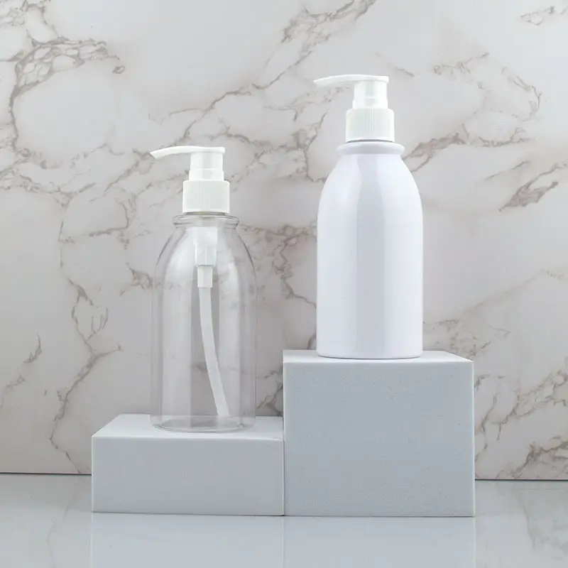 Hohe Qualität Weiß Transparent Kunststoff Flasche Für Shampoo Flüssigkeit Waschmittel Flasche