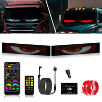 Pantallas Dobles Programables por Aplicación Inteligente DIY Ojos de Diablo Pantalla Suave para Parabrisas de Coche Pantalla LED Luz Indicadora DIY